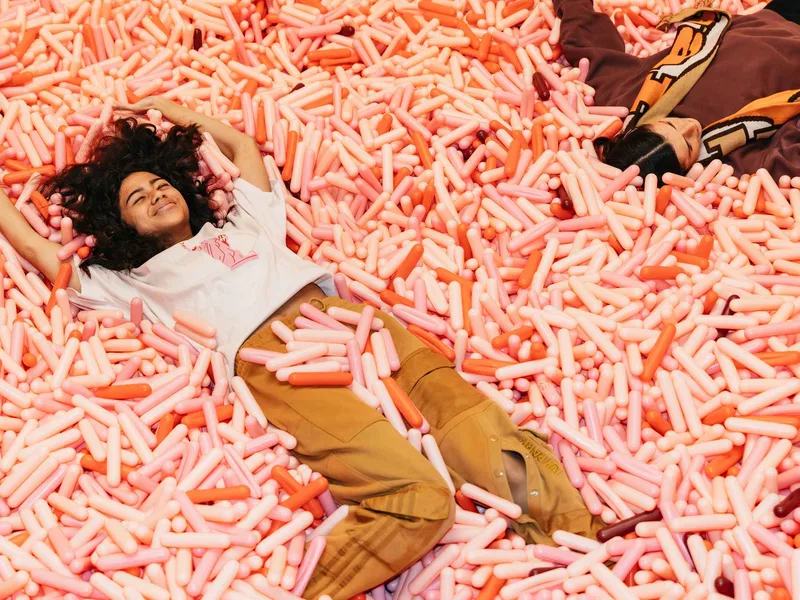 The famous sprinkle pool at the Museum of Ice Cream, a fun interactive museum in New York